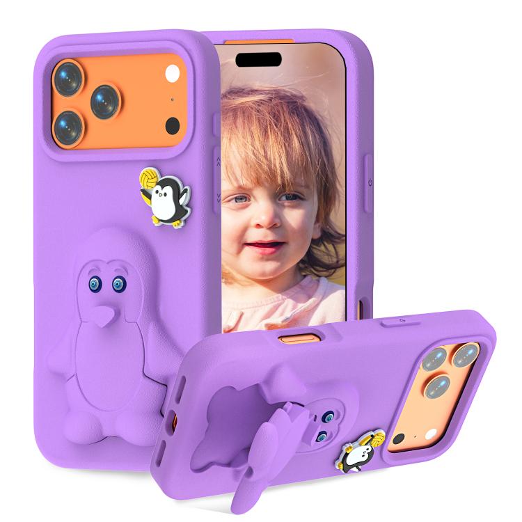 Pinguin Baby EVA stoßfeste Handyhülle mit Halterung, Für iPhone 17 Pro Max, Für iPhone 17 Pro, Für iPhone 17, Für iPhone Air, Für iPhone 16 Pro Max, Für iPhone 16 Pro, Für iPhone 16, Für iPhone 15 Pro Max