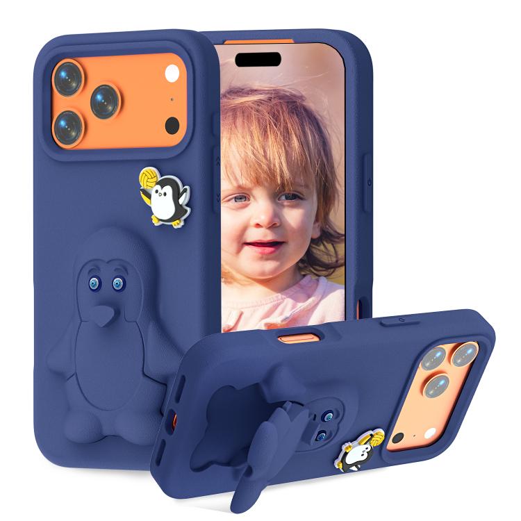 Pinguin Baby EVA stoßfeste Handyhülle mit Halterung, Für iPhone 17 Pro Max, Für iPhone 17 Pro, Für iPhone 17, Für iPhone Air, Für iPhone 16 Pro Max, Für iPhone 16 Pro, Für iPhone 16, Für iPhone 15 Pro Max