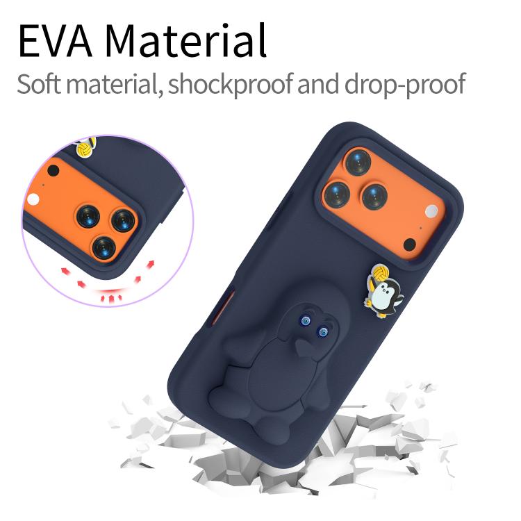 Pinguin Baby EVA stoßfeste Handyhülle mit Halterung, Für iPhone 17 Pro Max, Für iPhone 17 Pro, Für iPhone 17, Für iPhone Air, Für iPhone 16 Pro Max, Für iPhone 16 Pro, Für iPhone 16, Für iPhone 15 Pro Max