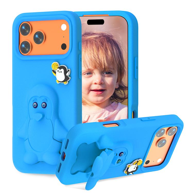 Pinguin Baby EVA stoßfeste Handyhülle mit Halterung, Für iPhone 17 Pro Max, Für iPhone 17 Pro, Für iPhone 17, Für iPhone Air, Für iPhone 16 Pro Max, Für iPhone 16 Pro, Für iPhone 16, Für iPhone 15 Pro Max