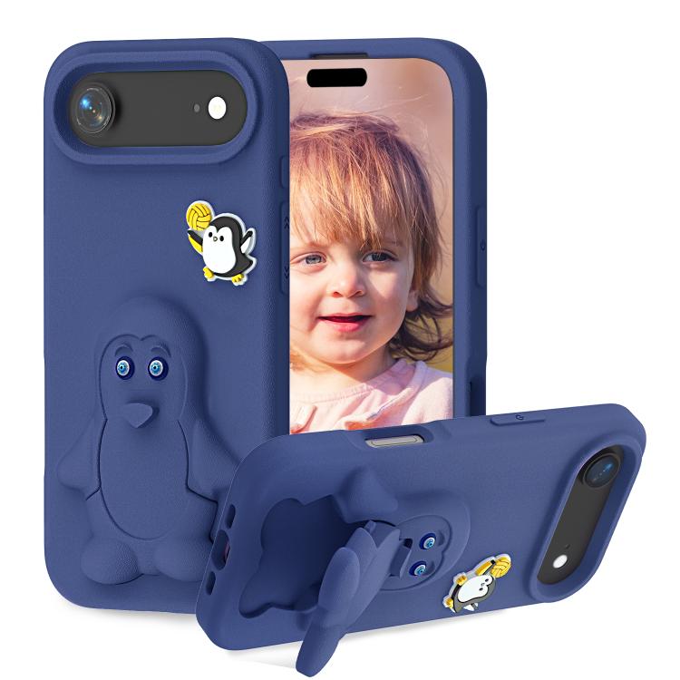 Pinguin Baby EVA stoßfeste Handyhülle mit Halterung, Für iPhone 17 Pro Max, Für iPhone 17 Pro, Für iPhone 17, Für iPhone Air, Für iPhone 16 Pro Max, Für iPhone 16 Pro, Für iPhone 16, Für iPhone 15 Pro Max