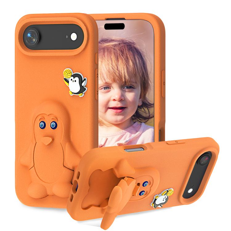 Pinguin Baby EVA stoßfeste Handyhülle mit Halterung, Für iPhone 17 Pro Max, Für iPhone 17 Pro, Für iPhone 17, Für iPhone Air, Für iPhone 16 Pro Max, Für iPhone 16 Pro, Für iPhone 16, Für iPhone 15 Pro Max