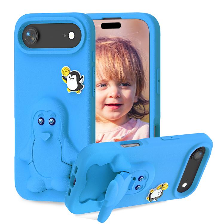 Pinguin Baby EVA stoßfeste Handyhülle mit Halterung, Für iPhone 17 Pro Max, Für iPhone 17 Pro, Für iPhone 17, Für iPhone Air, Für iPhone 16 Pro Max, Für iPhone 16 Pro, Für iPhone 16, Für iPhone 15 Pro Max