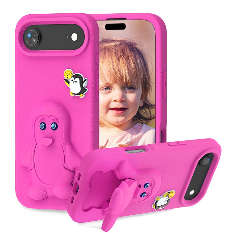 Pinguin Baby EVA stoßfeste Handyhülle mit Halterung, Für iPhone 17 Pro Max, Für iPhone 17 Pro, Für iPhone 17, Für iPhone Air, Für iPhone 16 Pro Max, Für iPhone 16 Pro, Für iPhone 16, Für iPhone 15 Pro Max
