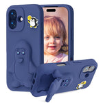 Pinguin Baby EVA stoßfeste Handyhülle mit Halterung, Für iPhone 17 Pro Max, Für iPhone 17 Pro, Für iPhone 17, Für iPhone Air, Für iPhone 16 Pro Max, Für iPhone 16 Pro, Für iPhone 16, Für iPhone 15 Pro Max