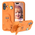 Pinguin Baby EVA stoßfeste Handyhülle mit Halterung, Für iPhone 17 Pro Max, Für iPhone 17 Pro, Für iPhone 17, Für iPhone Air, Für iPhone 16 Pro Max, Für iPhone 16 Pro, Für iPhone 16, Für iPhone 15 Pro Max