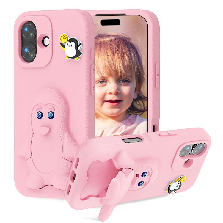 Pinguin Baby EVA stoßfeste Handyhülle mit Halterung, Für iPhone 17 Pro Max, Für iPhone 17 Pro, Für iPhone 17, Für iPhone Air, Für iPhone 16 Pro Max, Für iPhone 16 Pro, Für iPhone 16, Für iPhone 15 Pro Max