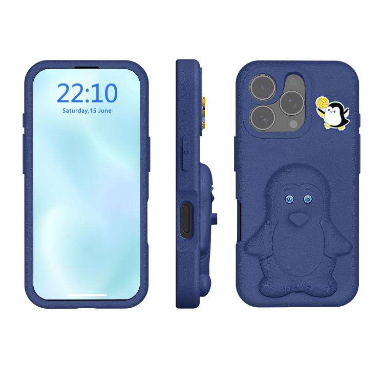 Pinguin Baby EVA stoßfeste Handyhülle mit Halterung, Für iPhone 17 Pro Max, Für iPhone 17 Pro, Für iPhone 17, Für iPhone Air, Für iPhone 16 Pro Max, Für iPhone 16 Pro, Für iPhone 16, Für iPhone 15 Pro Max