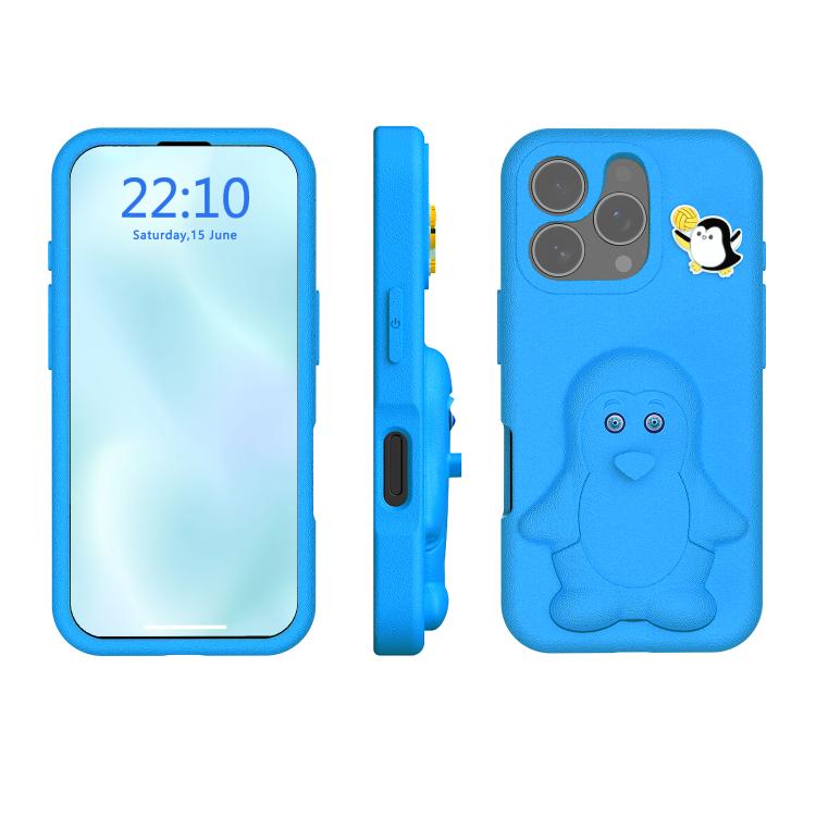 Pinguin Baby EVA stoßfeste Handyhülle mit Halterung, Für iPhone 17 Pro Max, Für iPhone 17 Pro, Für iPhone 17, Für iPhone Air, Für iPhone 16 Pro Max, Für iPhone 16 Pro, Für iPhone 16, Für iPhone 15 Pro Max