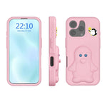 Pinguin Baby EVA stoßfeste Handyhülle mit Halterung, Für iPhone 17 Pro Max, Für iPhone 17 Pro, Für iPhone 17, Für iPhone Air, Für iPhone 16 Pro Max, Für iPhone 16 Pro, Für iPhone 16, Für iPhone 15 Pro Max