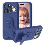 Pinguin Baby EVA stoßfeste Handyhülle mit Halterung, Für iPhone 17 Pro Max, Für iPhone 17 Pro, Für iPhone 17, Für iPhone Air, Für iPhone 16 Pro Max, Für iPhone 16 Pro, Für iPhone 16, Für iPhone 15 Pro Max