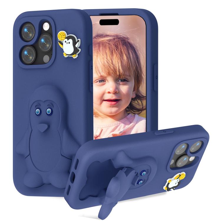 Pinguin Baby EVA stoßfeste Handyhülle mit Halterung, Für iPhone 17 Pro Max, Für iPhone 17 Pro, Für iPhone 17, Für iPhone Air, Für iPhone 16 Pro Max, Für iPhone 16 Pro, Für iPhone 16, Für iPhone 15 Pro Max