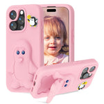 Pinguin Baby EVA stoßfeste Handyhülle mit Halterung, Für iPhone 17 Pro Max, Für iPhone 17 Pro, Für iPhone 17, Für iPhone Air, Für iPhone 16 Pro Max, Für iPhone 16 Pro, Für iPhone 16, Für iPhone 15 Pro Max