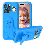 Pinguin Baby EVA stoßfeste Handyhülle mit Halterung, Für iPhone 17 Pro Max, Für iPhone 17 Pro, Für iPhone 17, Für iPhone Air, Für iPhone 16 Pro Max, Für iPhone 16 Pro, Für iPhone 16, Für iPhone 15 Pro Max