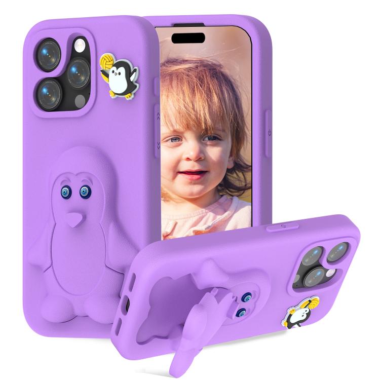 Pinguin Baby EVA stoßfeste Handyhülle mit Halterung, Für iPhone 17 Pro Max, Für iPhone 17 Pro, Für iPhone 17, Für iPhone Air, Für iPhone 16 Pro Max, Für iPhone 16 Pro, Für iPhone 16, Für iPhone 15 Pro Max
