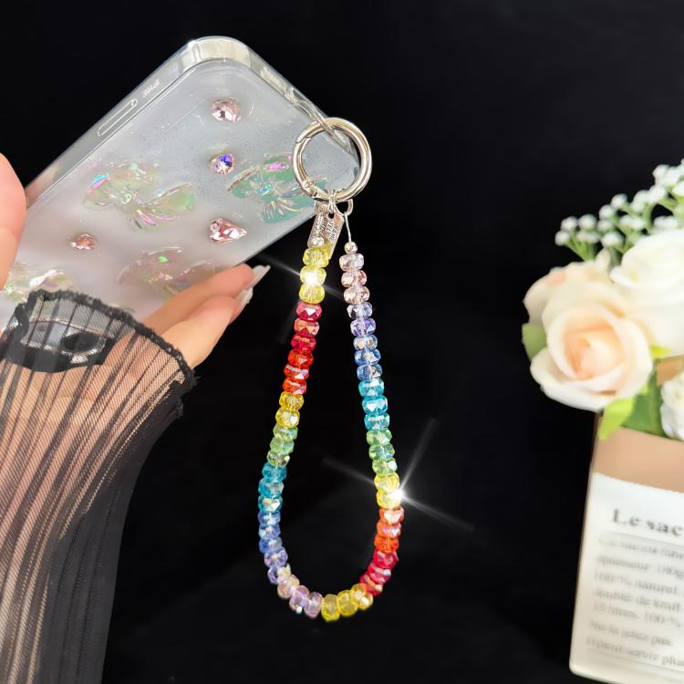Legierung Anhänger Regenbogen Kristall Telefonkette, Rad-Kristall Abstandshalter Perlen Stil, Rad-Kristall Stil