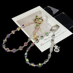 Prosperous Lucky Money Bag Cube Sugar Crystal Phone Chain, Pink, Purple