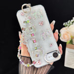 Prosperous Lucky Money Bag Cube Sugar Crystal Phone Chain, Pink, Purple