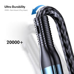 ENKAY 3-in-1 120W USB zu 8 Pin / Type-C / Micro USB Nylon geflochtenes Schnellladekabel, Länge: 1,2m, ENK-CB184