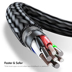 ENKAY 3-in-1 120W USB zu 8 Pin / Type-C / Micro USB Nylon geflochtenes Schnellladekabel, Länge: 1,2m, ENK-CB184