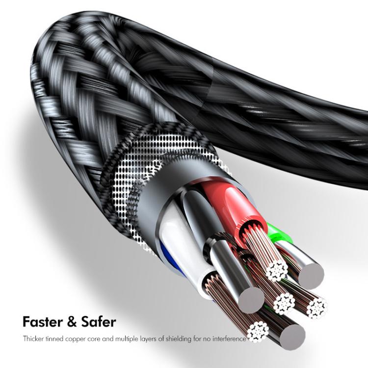 ENKAY 3-in-1 120W USB zu 8 Pin / Type-C / Micro USB Nylon geflochtenes Schnellladekabel, Länge: 1,2m, ENK-CB184