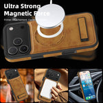 Multifunktionale Halterung MagSafe PU Handyhülle, Für iPhone 17 Pro Max, Für iPhone 17 Pro, Für iPhone 17, Für iPhone Air
