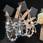 Butterfly Crystal Star Mist Gold-Plated Pearl Bracelet, Red, Orange, Blue
