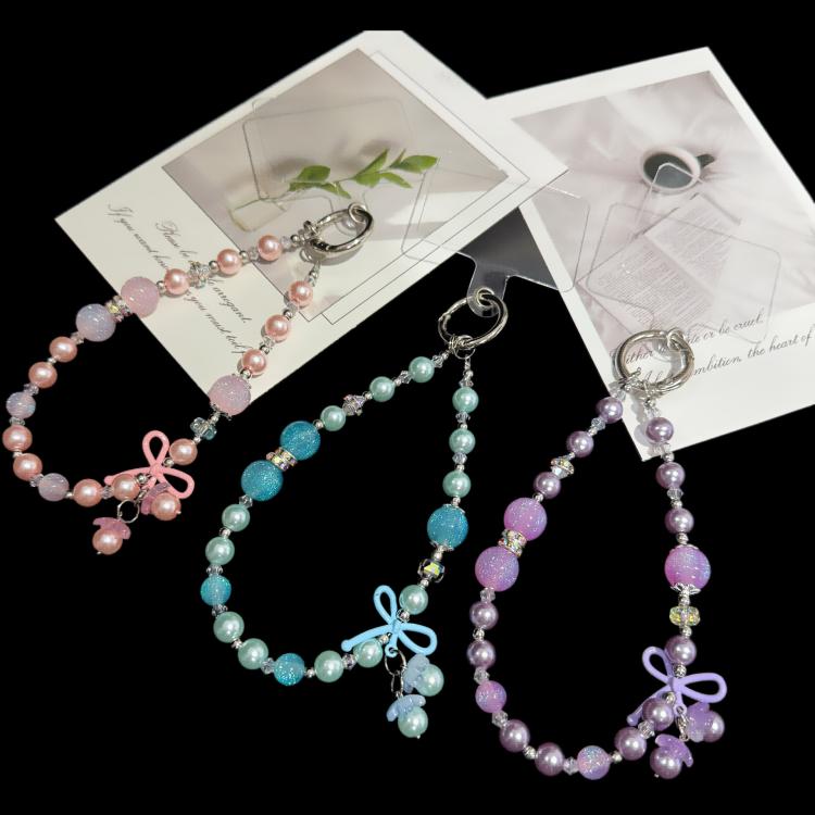 Gummi Schmetterling Perlenkette, Pink, Blau, Lila