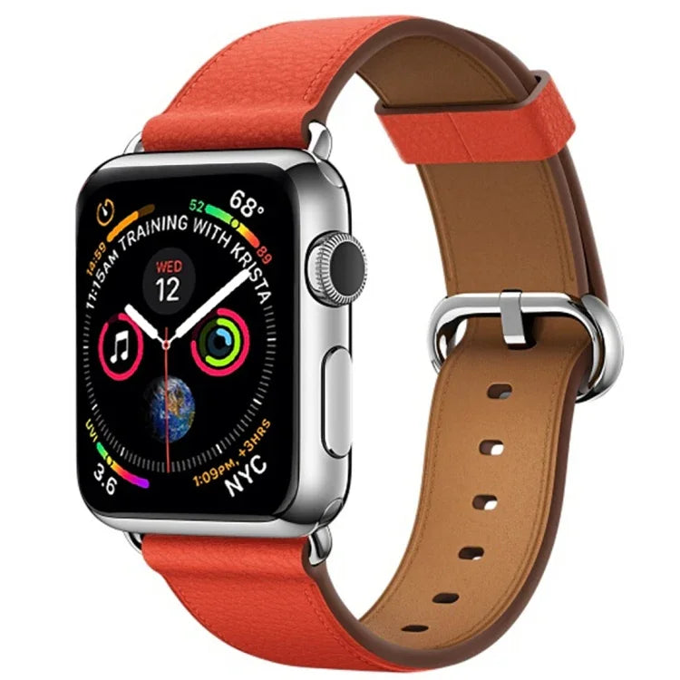 Classic Button Leather Wrist Strap Watch Band for Apple Watch Series 3 & 2 & 1  38mm