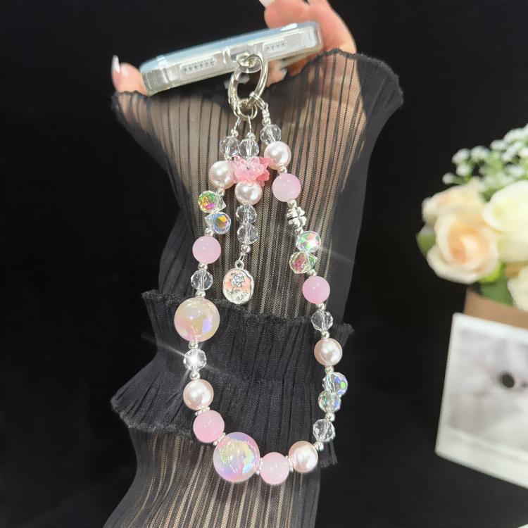 Stellar Roségold Perlenarmband, Lila, Pink