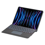 Geteilte Bluetooth-Hintergrundbeleuchtete Tastatur Magnetische Vier-Ecken-Airbag-Schutzhülle, Für iPad Air 13 2025 / 2024 / Pro 12,9