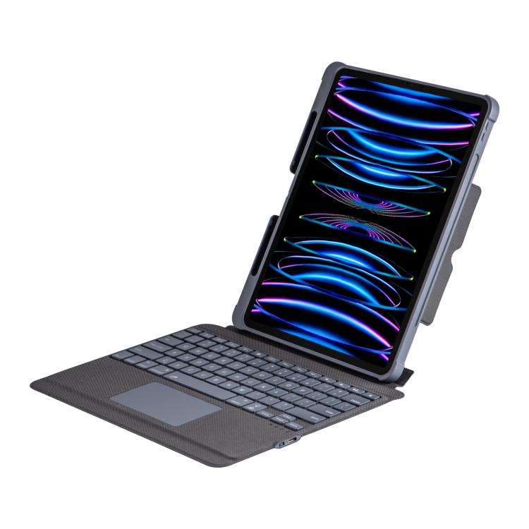 Geteilte Bluetooth-Hintergrundbeleuchtete Tastatur Magnetische Vier-Ecken-Airbag-Schutzhülle, Für iPad Air 13 2025 / 2024 / Pro 12,9