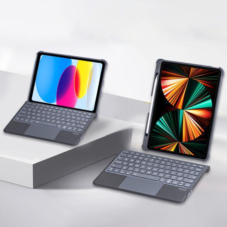 Geteilte Bluetooth-Hintergrundbeleuchtete Tastatur Magnetische Vier-Ecken-Airbag-Schutzhülle, Für iPad Air 13 2025 / 2024 / Pro 12,9