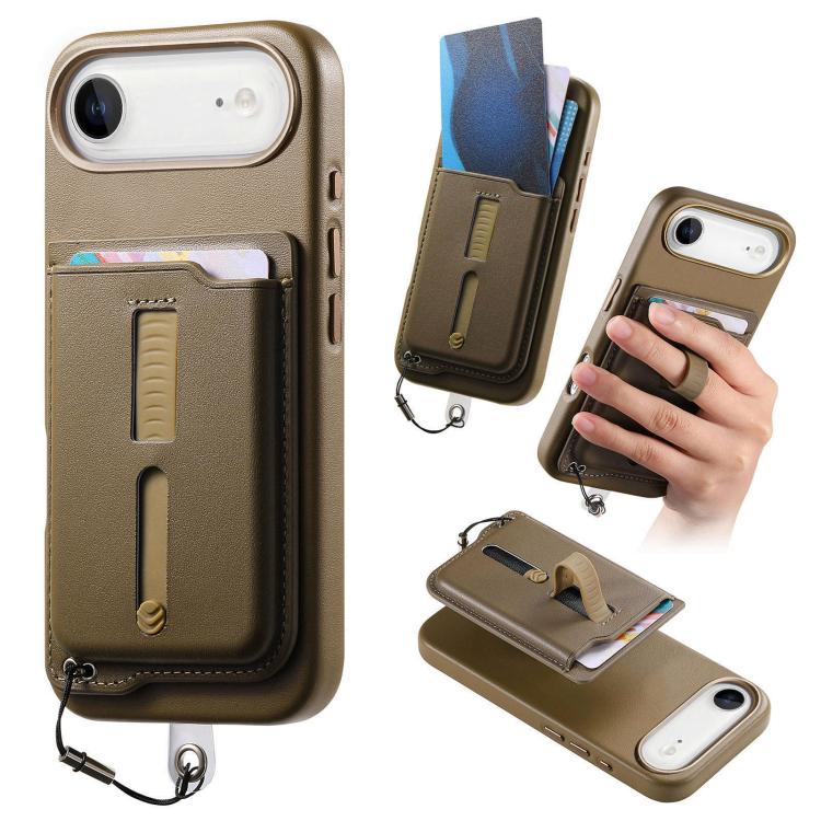 Detachable Magnetic Card Bag Phone Case with Finger Ring Grip & Anti-loss Rope, For iPhone 17e / 16e, For iPhone 17 Pro Max, For iPhone 17 Pro, For iPhone 17, For iPhone Air, For iPhone 16 Plus
