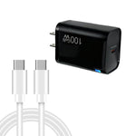 TE-PD46 GaN 100W PD 45W Voll kompatibles Ladegerät mit Typ-C auf Typ-C Datenkabel, US-Stecker