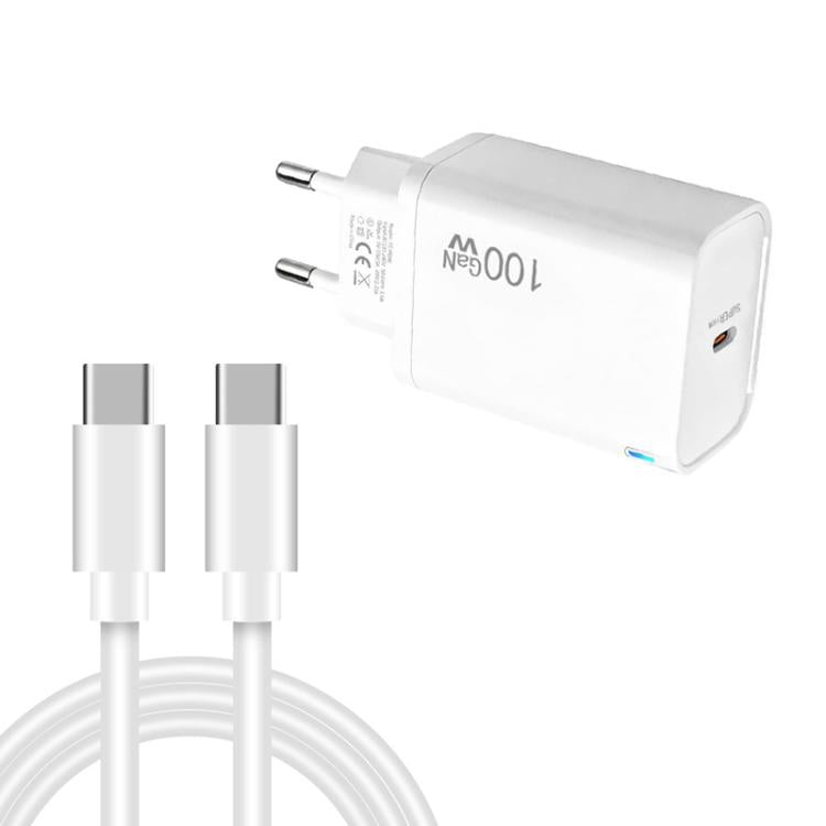 TE-PD46 GaN 100W PD 45W Voll kompatibles Ladegerät mit Typ-C auf Typ-C Datenkabel, EU-Stecker