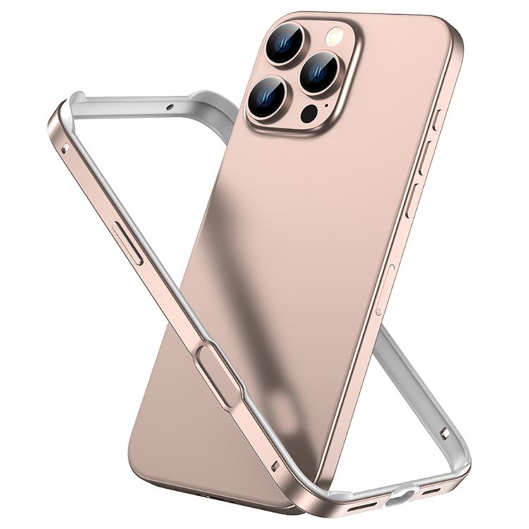 Metall-Hybrid-Silikon-Vier-Ecken-stoßfeste Kühl-Handy-Rahmenhülle, Für iPhone 16 Pro Max, Für iPhone 16 Pro, Für iPhone 16 Plus, Für iPhone 16
