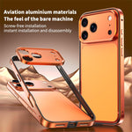 Aluminum Alloy Hybrid Silicone Edge Thin Cooling Phone Frame Case with Metal Lens Frame, For iPhone 17 Pro Max, For iPhone 17 Pro