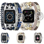 Tree of Life Pendant Metal Genuine Leather Watch Band, For Apple Watch 46mm / 49mm / 45mm / 44mm, For Apple Watch 42mm / 41mm / 40mm / 38mm
