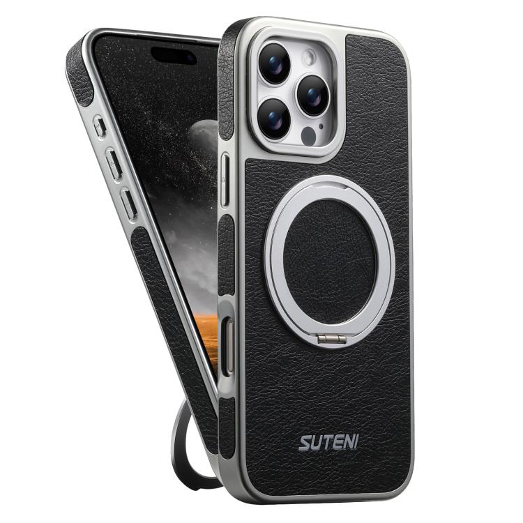 Suteni G6 Crazy Horse Struktur Elektroplattierte 360-Grad-Drehhalter Magnetische Handyhülle, Für iPhone 13 Pro Max, Für iPhone 13 Pro