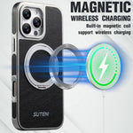 Suteni G6 Crazy Horse Struktur Elektroplattierte 360-Grad-Drehhalter Magnetische Handyhülle, Für iPhone 13 Pro Max, Für iPhone 13 Pro