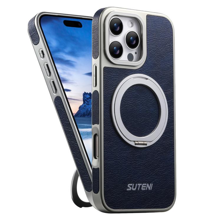 Suteni G6 Crazy Horse Struktur Elektroplattierte 360-Grad-Drehhalter Magnetische Handyhülle, Für iPhone 13 Pro Max, Für iPhone 13 Pro