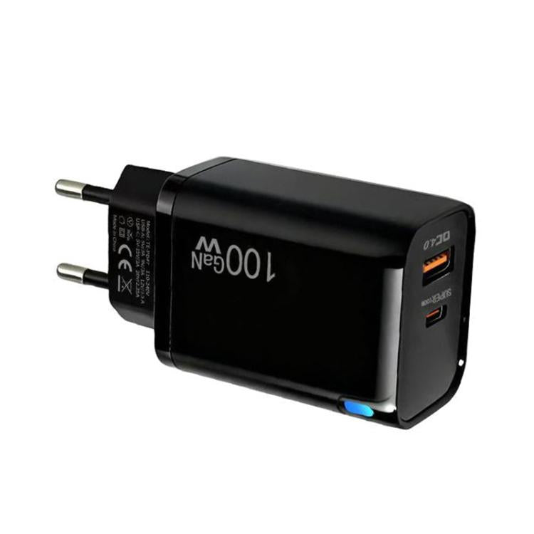 PD47 100W GaN PD Type-C, QC3.0 USB Voll kompatibles Protokoll Ladegerät, EU-Stecker, EU-Stecker