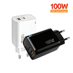 PD47 100W GaN PD Type-C, QC3.0 USB Voll kompatibles Protokoll Ladegerät, EU-Stecker, EU-Stecker
