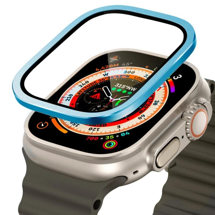 Titanium Metal Frame Tempered Glass Watch Film, For Apple Watch Ultra 49mm