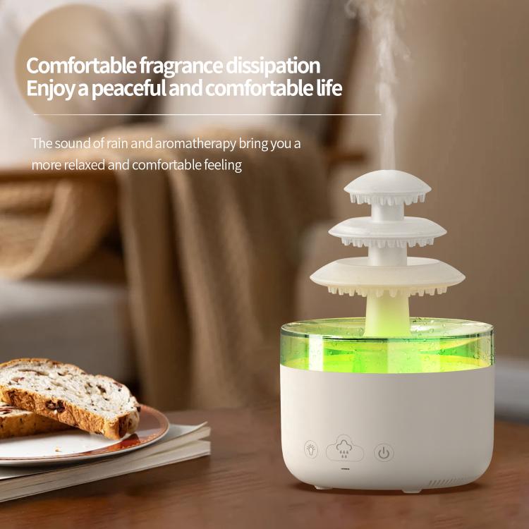 Dreifarbige Lichter Ultraschall Luftbefeuchter Wolkenregen Aromatherapie Diffusor, Wolkenregen