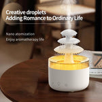 Dreifarbige Lichter Ultraschall Luftbefeuchter Wolkenregen Aromatherapie Diffusor, Wolkenregen