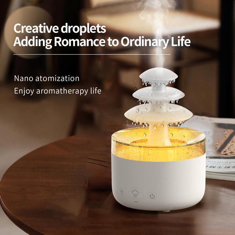 Dreifarbige Lichter Ultraschall Luftbefeuchter Wolkenregen Aromatherapie Diffusor, Wolkenregen