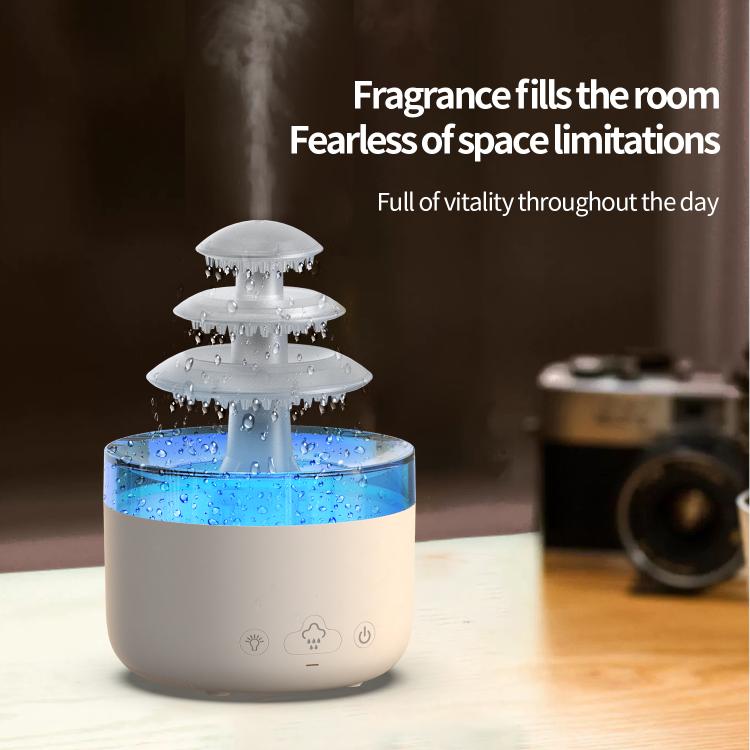 Dreifarbige Lichter Ultraschall Luftbefeuchter Wolkenregen Aromatherapie Diffusor, Wolkenregen
