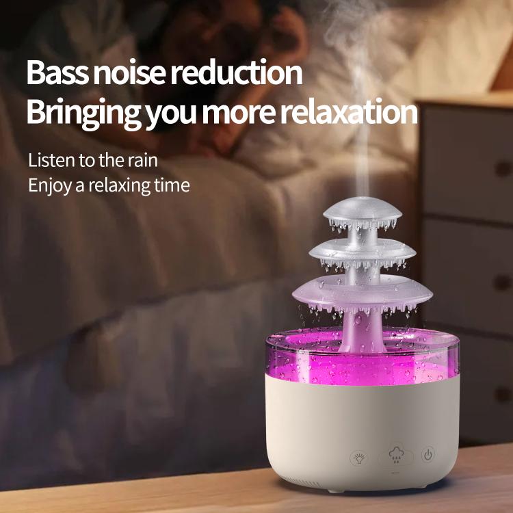 Dreifarbige Lichter Ultraschall Luftbefeuchter Wolkenregen Aromatherapie Diffusor, Wolkenregen